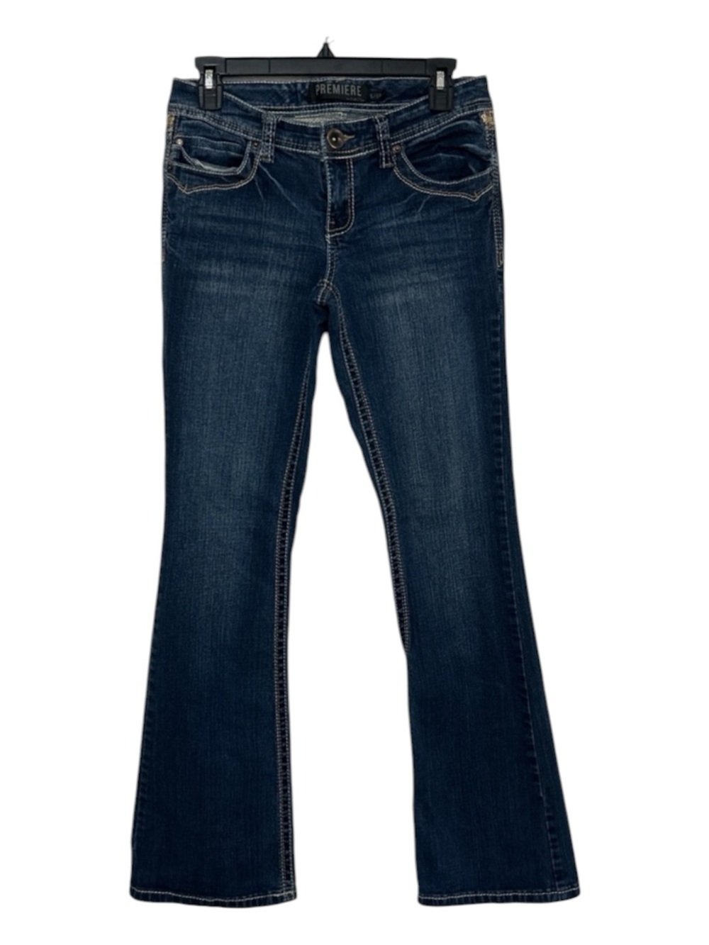 Premiere by rue21 Curvy Bootcut Embroidered Sequin Pocket Jeans Size 5/6R 7/8